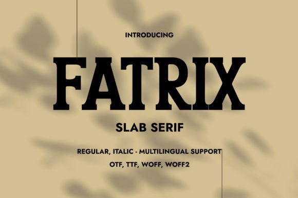 Discover Fatrix: A Bold Slab Serif Font for Impactful Design